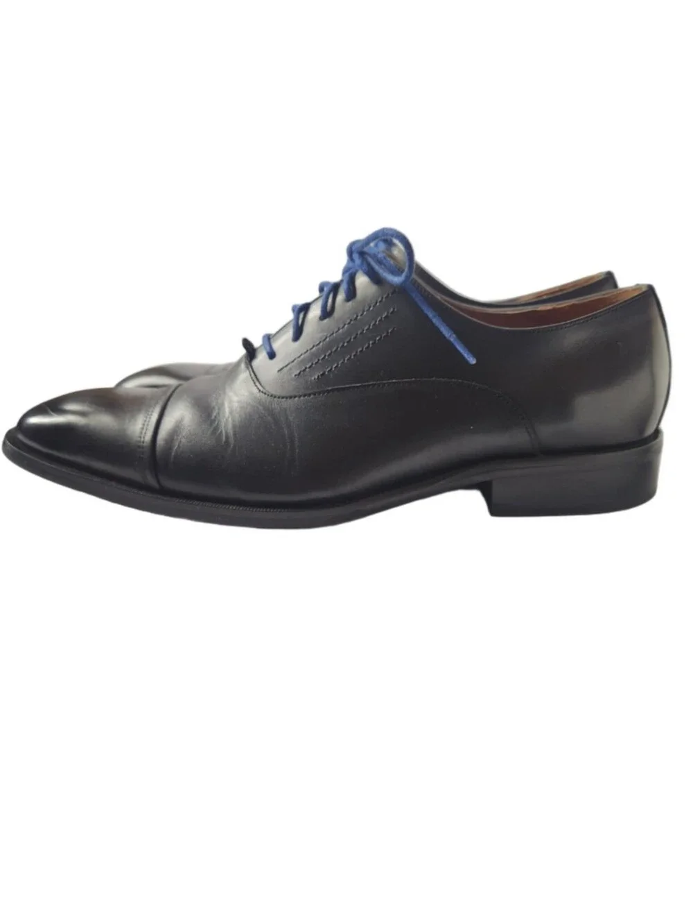 Vintage Foundry Co Men's Blue Leather Dress Shoes with Blue Laces 8.5